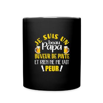 Beau papa bière artisanale t-shirt beau père - Mug uni - noir - Devant
