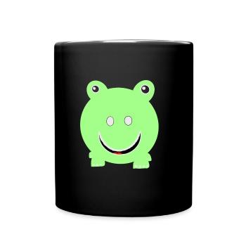 Runder Frosch - Tasse einfarbig - Schwarz - Vorne