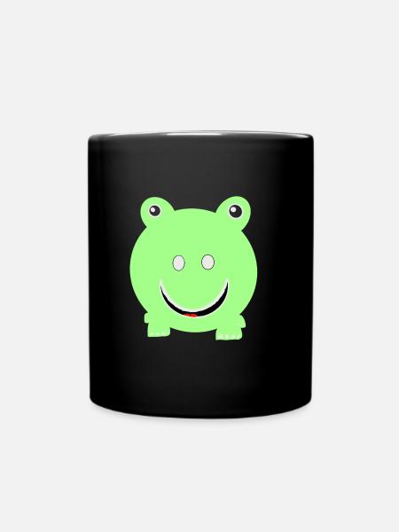 Runder Frosch - Tasse einfarbig - Schwarz