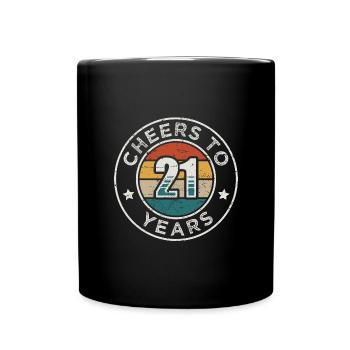 Prost auf 21 Jahre Jahrgang 21. Geburtstag - Tasse einfarbig - Schwarz - Vorne
