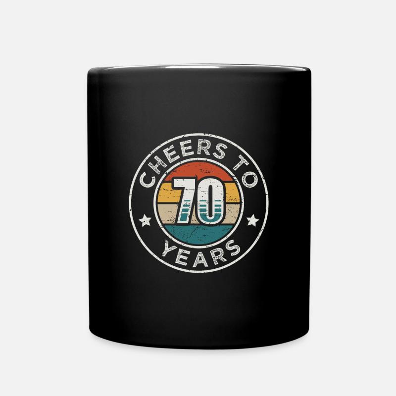 Vive 70 ans vintage 70e anniversaire - Mug uni - noir