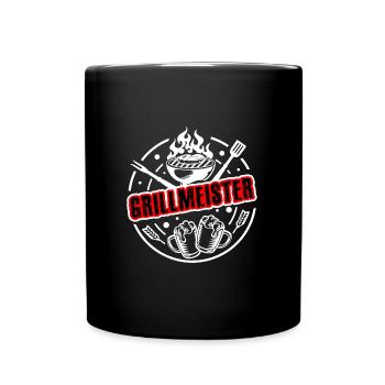Grillmeister - Der Chef am Grill - Tasse einfarbig - Schwarz - Vorne