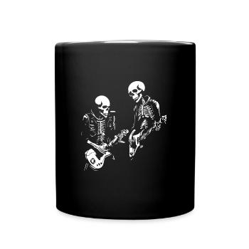 Skelette spielen Rock'n'Roll - Tasse einfarbig - Schwarz - Vorne