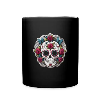 Sugar Skull - Full Colour Mug - black - Front