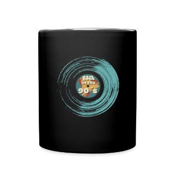 Back to the 90's vinyl record - Full Colour Mug - black - Front