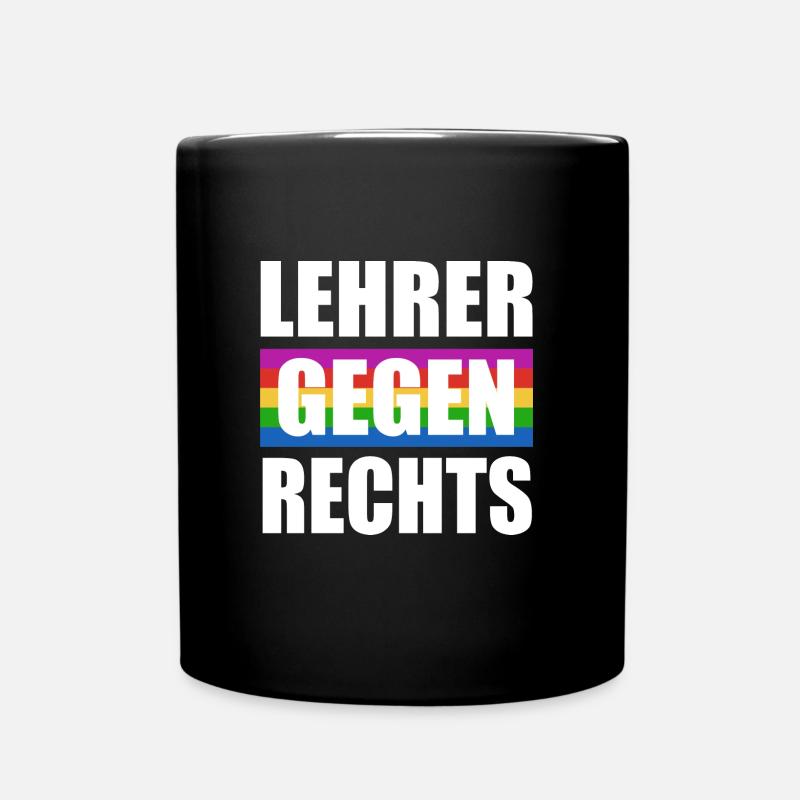 Lehrer gegen rechts - Nie wieder ist jetzt - Tasse einfarbig - Schwarz