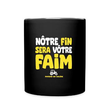 paysan paysanne en colère agriculteur agricultrice - Mug uni - noir - Devant