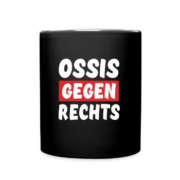 Ossis Gegen Rechts - Rechts Nein Danke - Tasse einfarbig - Schwarz - Vorne