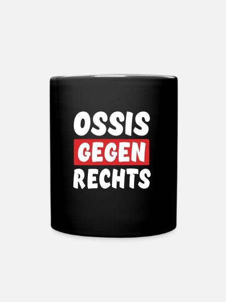 Ossis Gegen Rechts - Rechts Nein Danke - Tasse einfarbig - Schwarz