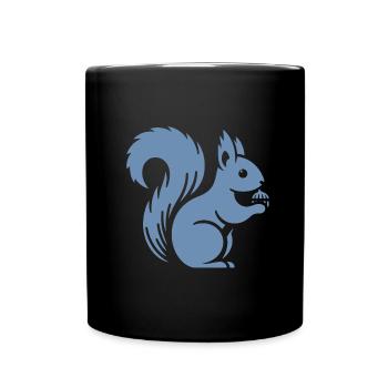 Silhouette d’écureuil minimaliste avec écrou - Mug uni - noir - Devant
