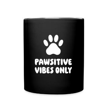 Pawsitive vibes only - Full Colour Mug - black - Front