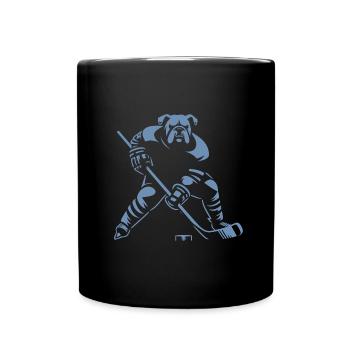 Bulldog Silhouette Dog Hockey Minimalist - Full Colour Mug - black - Front