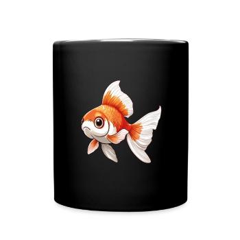 Schleierschwanz Goldfisch Geschenk tolles - Tasse einfarbig - Schwarz - Vorne