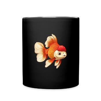 Schleierschwanz Oranda Goldfisch - Tasse einfarbig - Schwarz - Vorne
