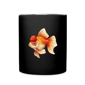 Schleierschwanz Oranda Goldfisch - Tasse einfarbig - Schwarz - Vorne