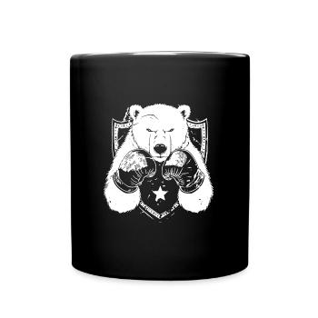 Polar Bear Polar Bear Boxer Boxing MMA - Full Colour Mug - black - Front