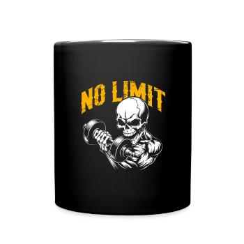 Entraînement de musculation du crâne et No Limit - Mug uni - noir - Devant