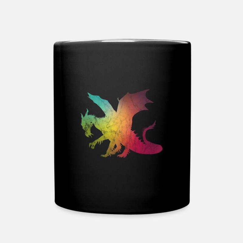 blurred dragon - Drache Märchen Fantasie Geschenk - Tasse einfarbig - Schwarz