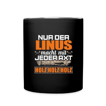 LINUS - Holz - Tasse einfarbig - Schwarz - Vorne