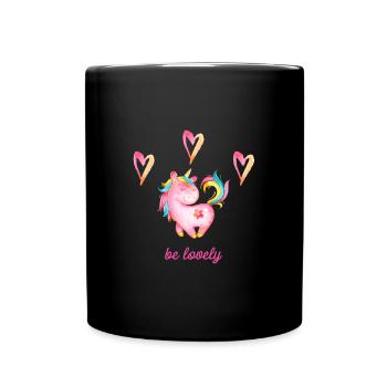 be lovely - unicorn unicorns mythical creature gift - Full Colour Mug - black - Front