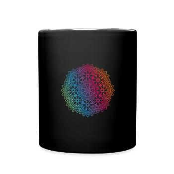 Mandala - Tasse einfarbig - Schwarz - Vorne
