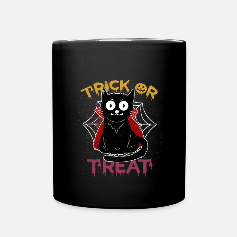 Katze Vampir Trick or Treat Kürbis Halloween Kind - Tasse einfarbig - Schwarz