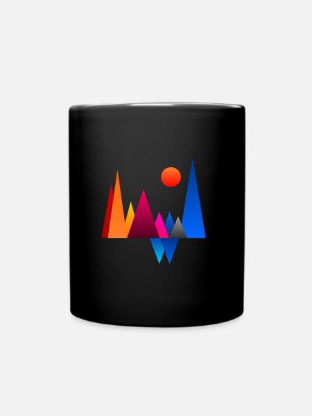 Mountain colors - Full Colour Mug - black