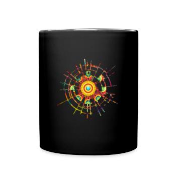 Flower Power of the 70s - Full Colour Mug - black - Front