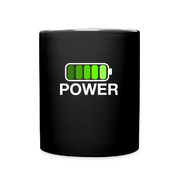 Voller Energie - Tasse einfarbig - Schwarz - Vorne