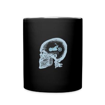 Motorcycle chopper xray motorcycle skull - Full Colour Mug - black - Front