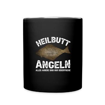 Heilbutt Angeln - Tasse einfarbig - Schwarz - Vorne