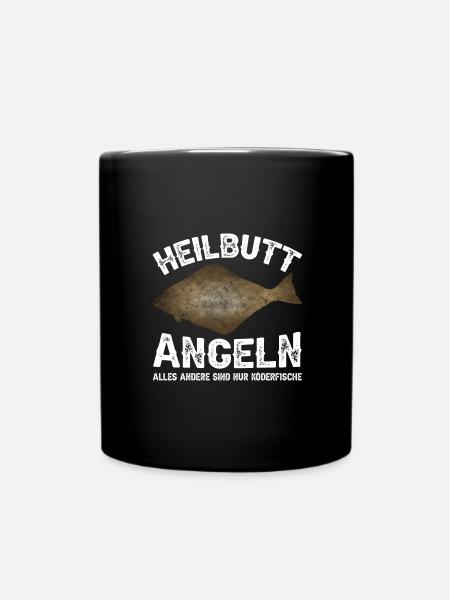 Heilbutt Angeln - Tasse einfarbig - Schwarz