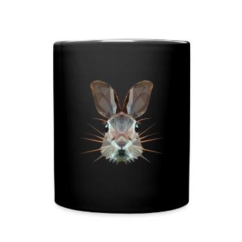 rothaariges Häschen - Tasse einfarbig - Schwarz - Vorne
