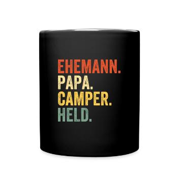 Ehemann Papa Camper Held Vatertag Bester Papa - Tasse einfarbig - Schwarz - Vorne