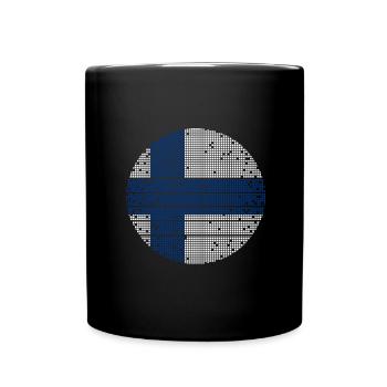 Drapeau finlandais Suomi Drapeau finlandais Look utilisé - Mug uni - noir - Devant