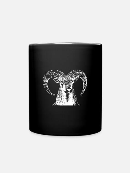 Eleganter vintage Steinbock - Tasse einfarbig - Schwarz