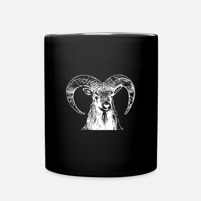 Eleganter vintage Steinbock - Tasse einfarbig - Schwarz