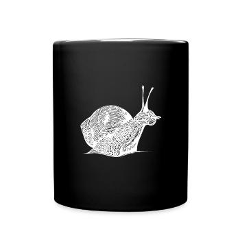 Vintage realistische Schnecke - Tasse einfarbig - Schwarz - Vorne