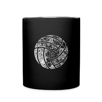 Vintage Volleyball - Vintages Handball Design - Tasse einfarbig - Schwarz - Vorne