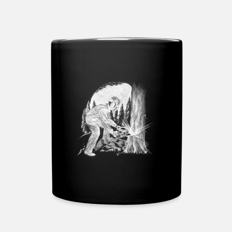 Récolte de bois avec un copain forestier - Mug uni - noir