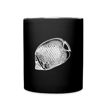 Vintage Kaiserfisch - Tasse einfarbig - Schwarz - Vorne
