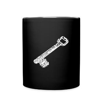 Vintage uralt rostig rustikale Hausschlüssel - Tasse einfarbig - Schwarz - Vorne