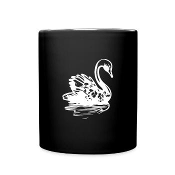 Élégant cygne vintage sur l’eau - Mug uni - noir - Devant