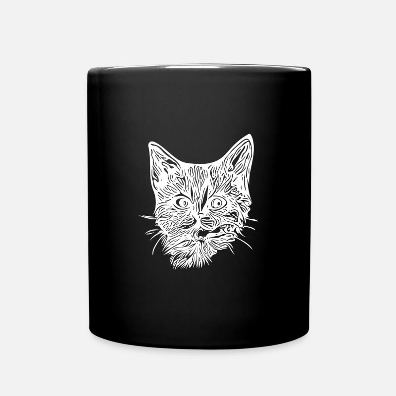 Niedliches süßes Kätzchen - Tasse einfarbig - Schwarz