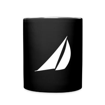 Voilier avec voile pour marins et capitaines - Mug uni - noir - Devant