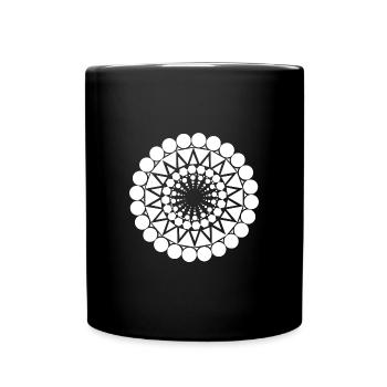 Geometrisches Dreieck Mandala runde Muster Form - Tasse einfarbig - Schwarz - Vorne