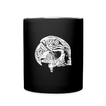 Papagei Portrait Vintage Vogel Kopf Zeichnung - Tasse einfarbig - Schwarz - Vorne