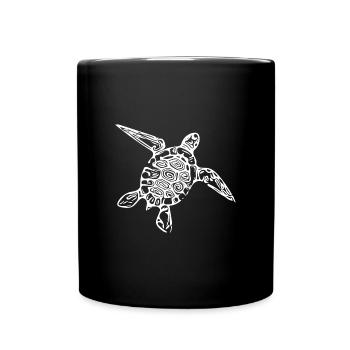 Little cute turtle - Full Colour Mug - black - Front