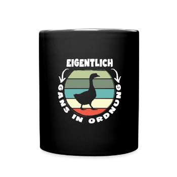 gänse gänsehaltung gänsefreund gans in ordnung - Tasse einfarbig - Schwarz - Vorne