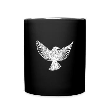 Vogel im Flug mit offenen Schwingen - Tasse einfarbig - Schwarz - Vorne